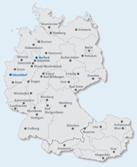 Karte der Studienzentren der HFH